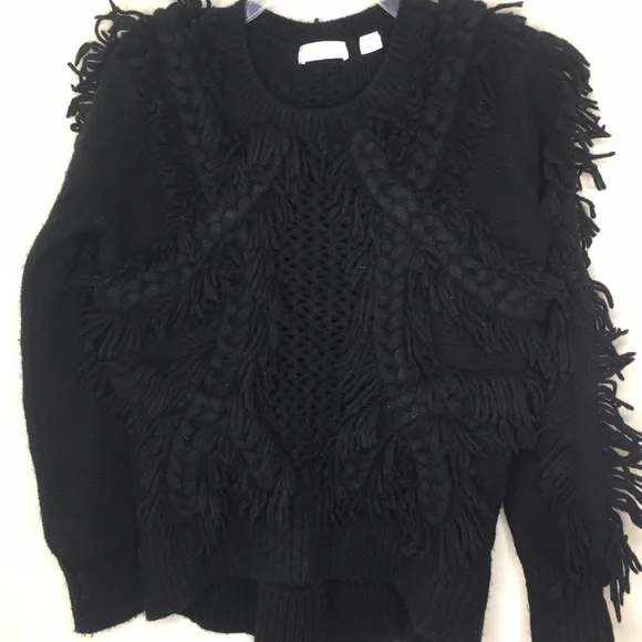 Sass & Bide Sweater Mojo Kiko Black Fringe Small - Picture 8 of 12